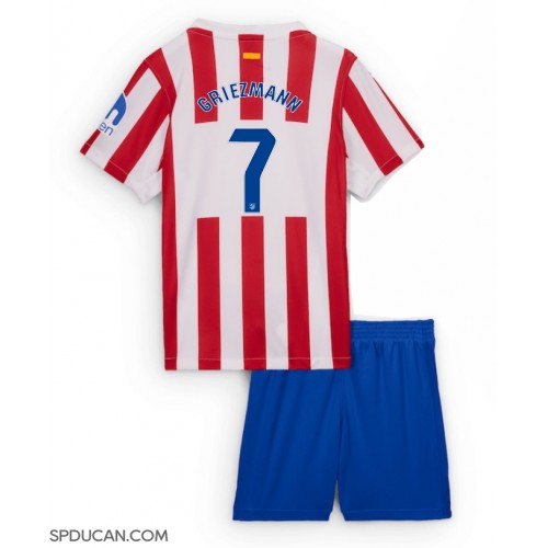 Dječji Nogometni Dres Atletico Madrid Antoine Griezmann #7 Domaci 2025-26 Kratak Rukav (+ Kratke hlače)